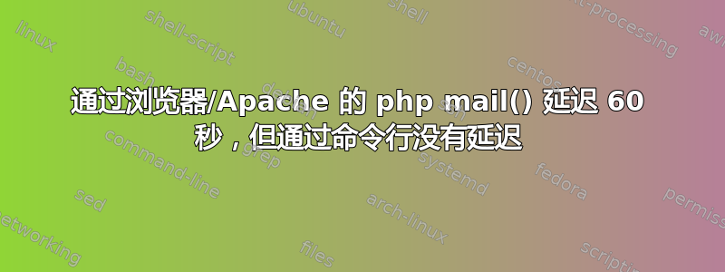 通过浏览器/Apache 的 php mail() 延迟 60 秒，但通过命令行没有延迟