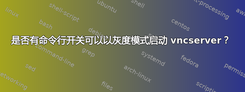 是否有命令行开关可以以灰度模式启动 vncserver？