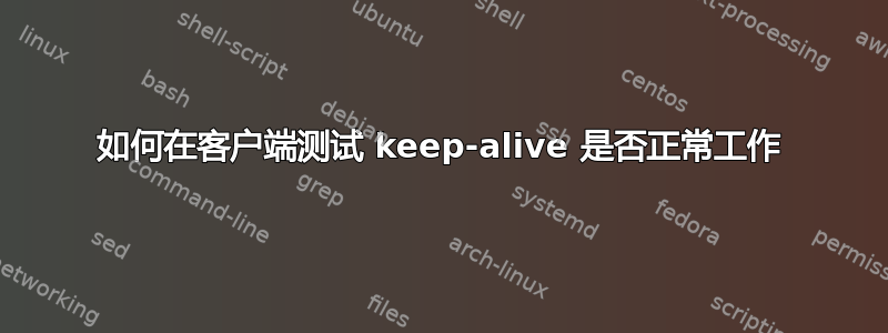 如何在客户端测试 keep-alive 是否正常工作