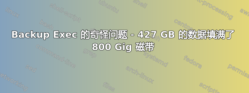 Backup Exec 的奇怪问题 - 427 GB 的数据填满了 800 Gig 磁带