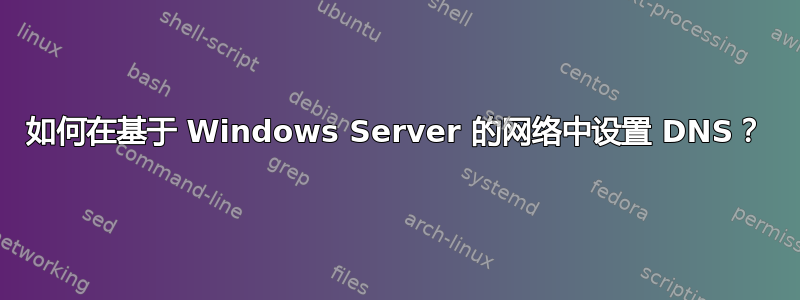 如何在基于 Windows Server 的网络中设置 DNS？