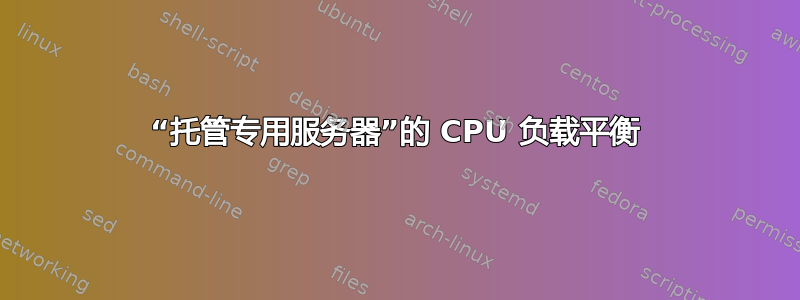 “托管专用服务器”的 CPU 负载平衡