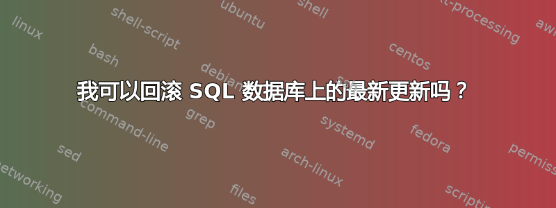 我可以回滚 SQL 数据库上的最新更新吗？