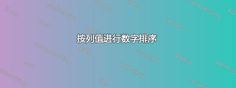 按列值进行数字排序