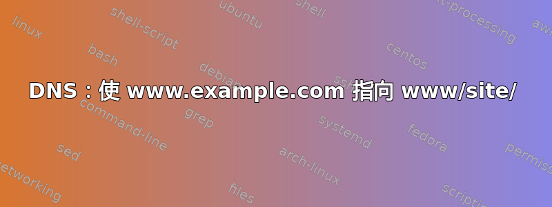 DNS：使 www.example.com 指向 www/site/