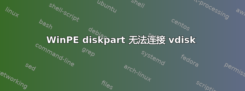 WinPE diskpart 无法连接 vdisk