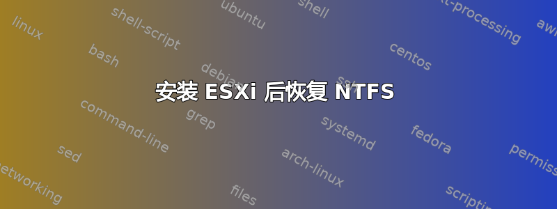 安装 ESXi 后恢复 NTFS