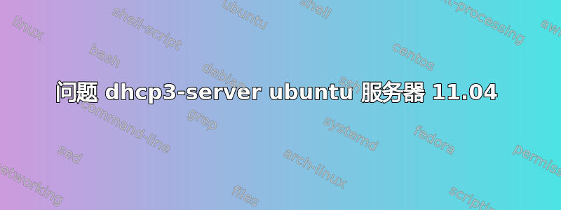 问题 dhcp3-server ubuntu 服务器 11.04