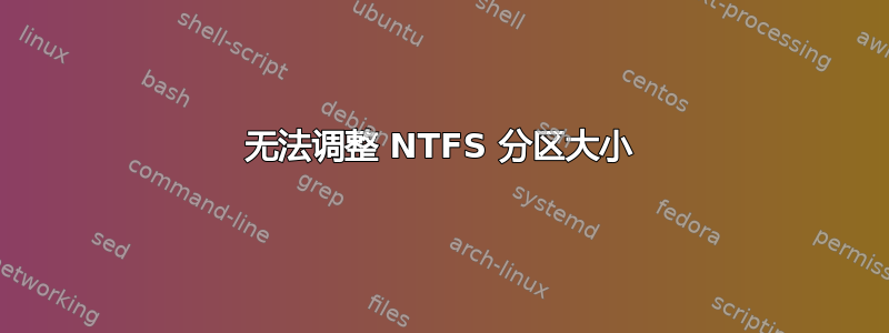 无法调整 NTFS 分区大小