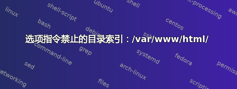 选项指令禁止的目录索引：/var/www/html/