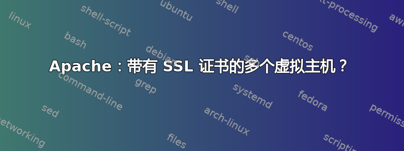 Apache：带有 SSL 证书的多个虚拟主机？