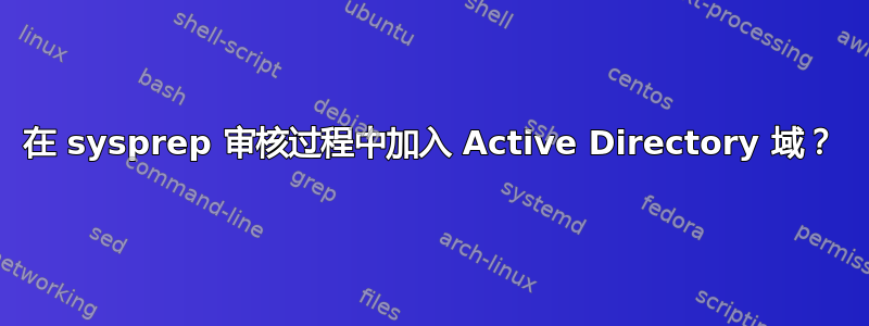 在 sysprep 审核过程中加入 Active Directory 域？