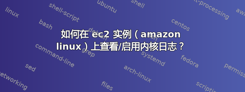 如何在 ec2 实例（amazon linux）上查看/启用内核日志？