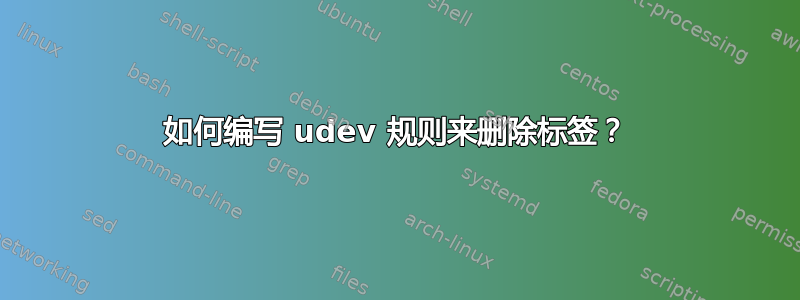 如何编写 udev 规则来删除标签？