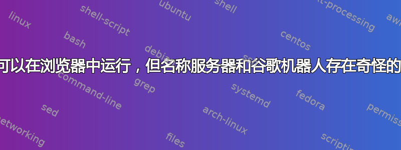 网站可以在浏览器中运行，但名称服务器和谷歌机器人存在奇怪的问题