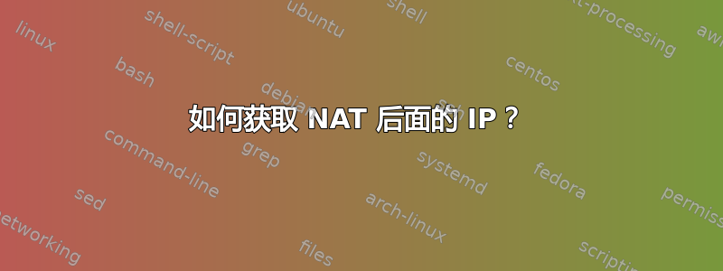 如何获取 NAT 后面的 IP？