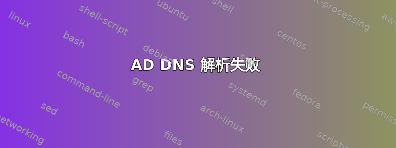 AD DNS 解析失败