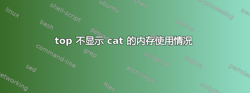 top 不显示 cat 的内存使用情况