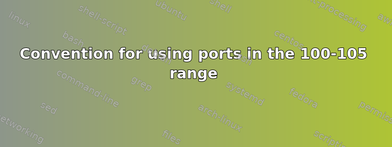 Convention for using ports in the 100-105 range