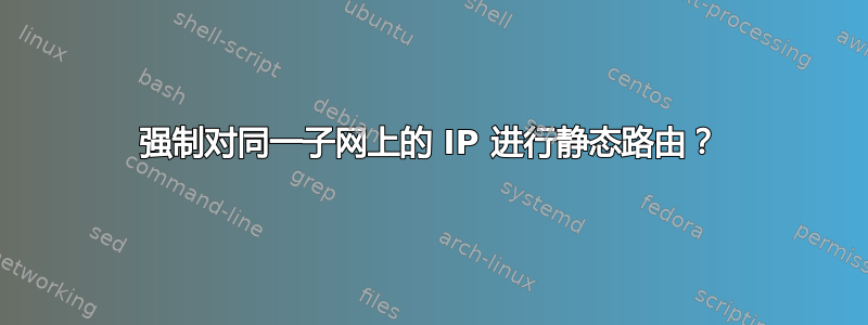 强制对同一子网上的 IP 进行静态路由？