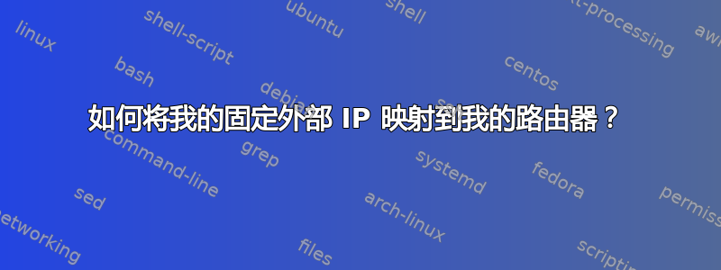 如何将我的固定外部 IP 映射到我的路由器？