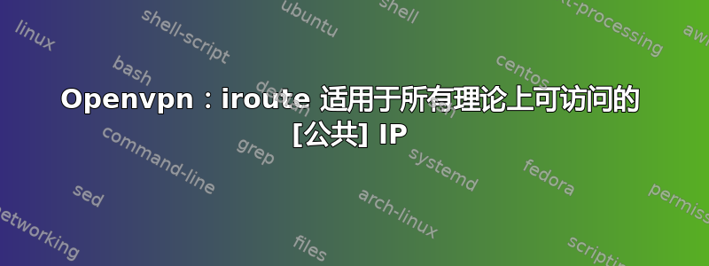 Openvpn：iroute 适用于所有理论上可访问的 [公共] IP