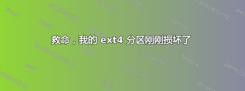 救命，我的 ext4 分区刚刚损坏了