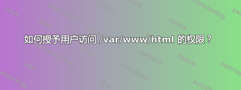 如何授予用户访问 /var/www/html 的权限？