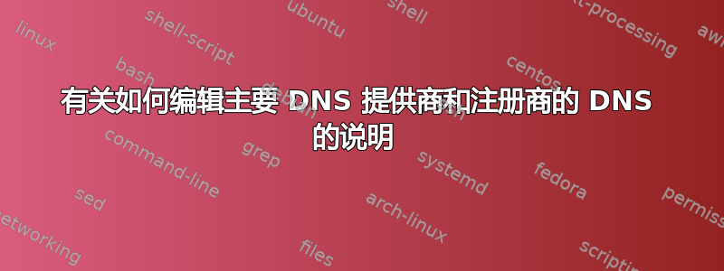 有关如何编辑主要 DNS 提供商和注册商的 DNS 的说明 