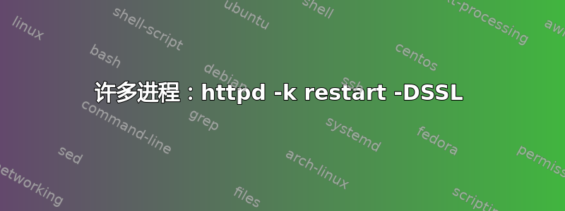 许多进程：httpd -k restart -DSSL