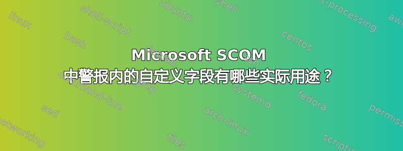 Microsoft SCOM 中警报内的自定义字段有哪些实际用途？