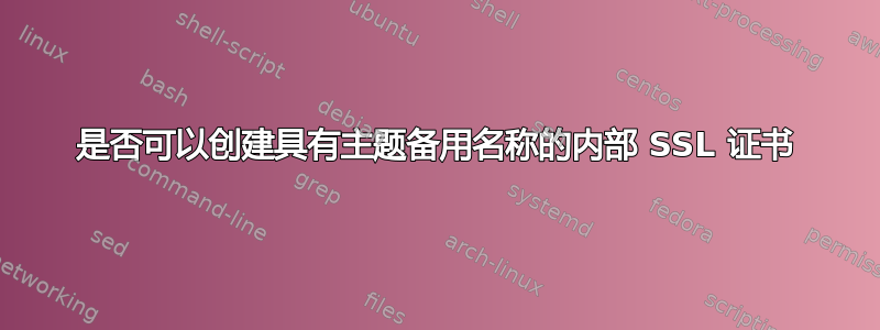 是否可以创建具有主题备用名称的内部 SSL 证书