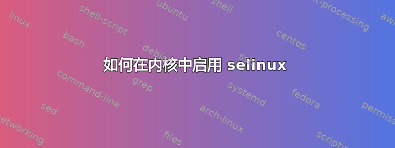 如何在内核中启用 selinux