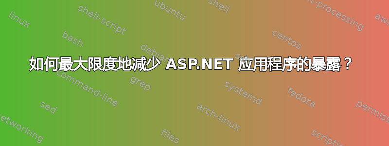 如何最大限度地减少 ASP.NET 应用程序的暴露？