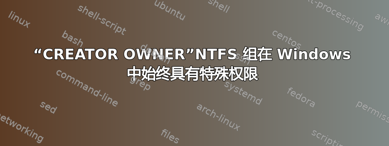 “CREATOR OWNER”NTFS 组在 Windows 中始终具有特殊权限