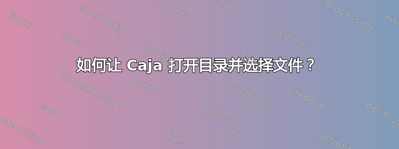 如何让 Caja 打开目录并选择文件？