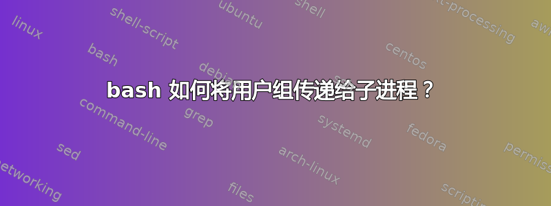 bash 如何将用户组传递给子进程？