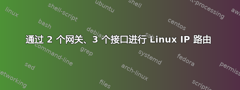 通过 2 个网关、3 个接口进行 Linux IP 路由