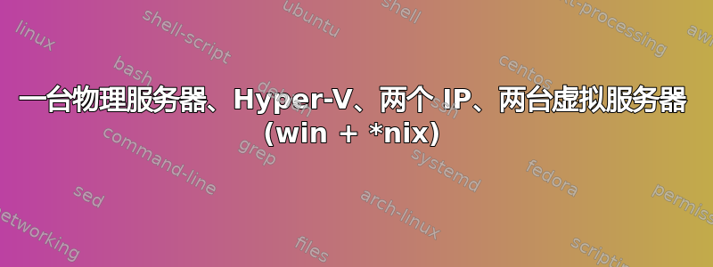 一台物理服务器、Hyper-V、两个 IP、两台虚拟服务器 (win + *nix)