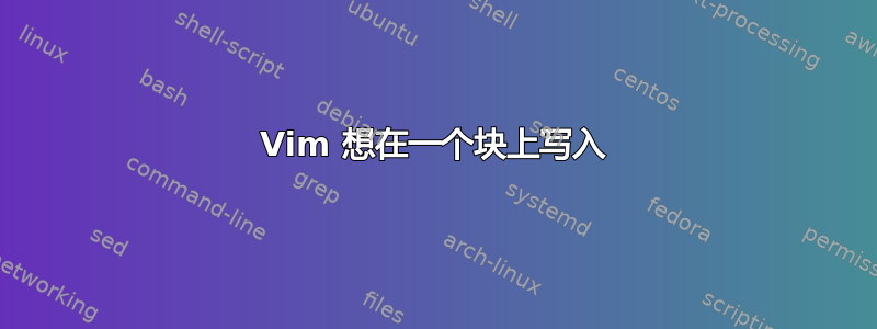 Vim 想在一个块上写入