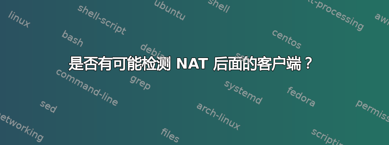 是否有可能检测 NAT 后面的客户端？