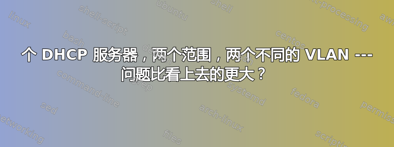 1 个 DHCP 服务器，两个范围，两个不同的 VLAN --- 问题比看上去的更大？