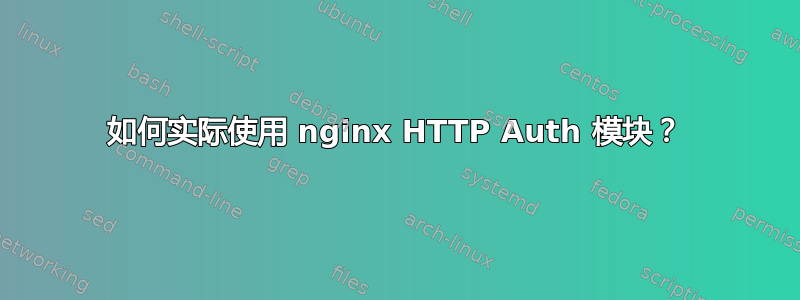 如何实际使用 nginx HTTP Auth 模块？