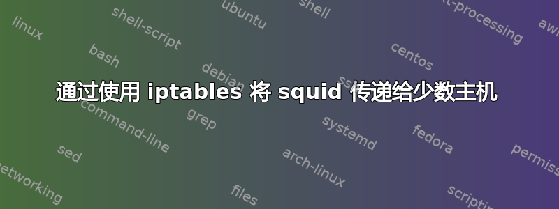 通过使用 iptables 将 squid 传递给少数主机