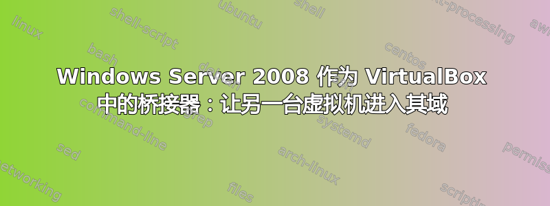 Windows Server 2008 作为 VirtualBox 中的桥接器：让另一台虚拟机进入其域