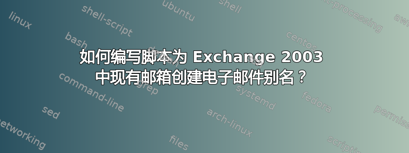 如何编写脚本为 Exchange 2003 中现有邮箱创建电子邮件别名？