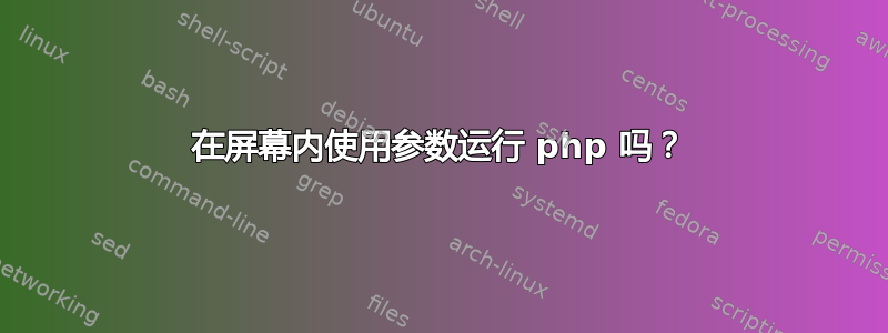 在屏幕内使用参数运行 php 吗？