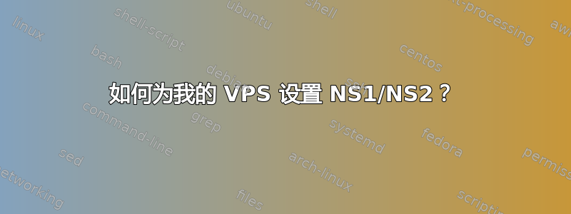 如何为我的 VPS 设置 NS1/NS2？