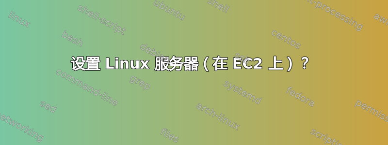 设置 Linux 服务器（在 EC2 上）？