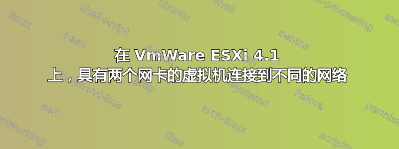 在 VmWare ESXi 4.1 上，具有两个网卡的虚拟机连接到不同的网络